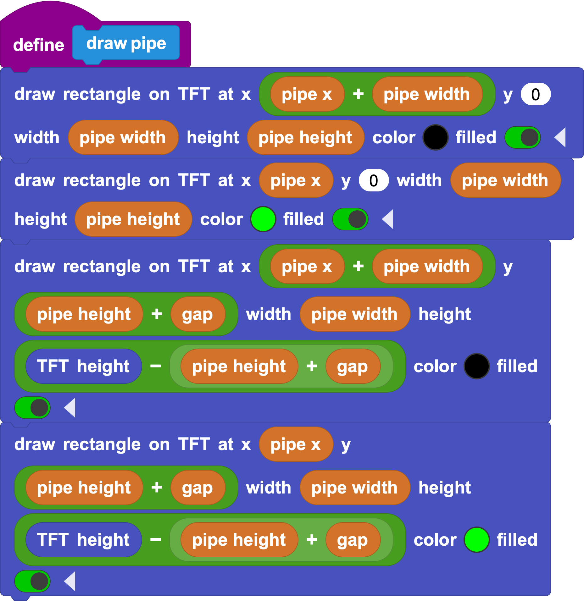 draw pipe