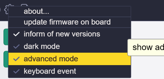 advanced mode