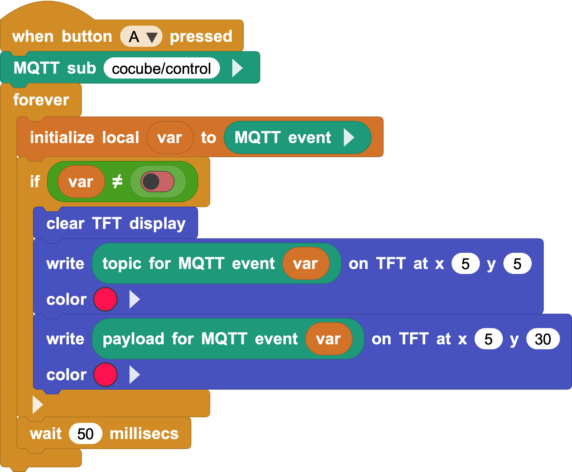 Receive and display MQTT messages