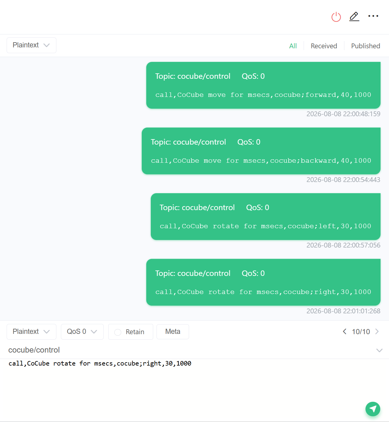 Send function-call messages through MQTTX