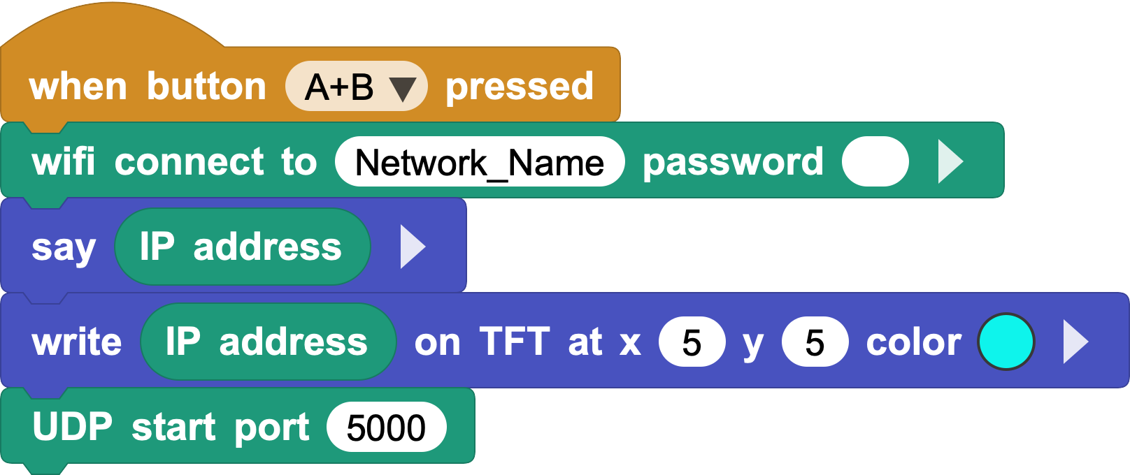 Connect to Wi-Fi and start the UDP service