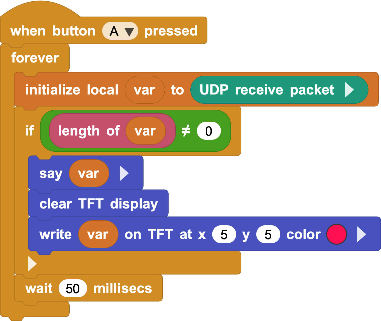 Receive UDP packets on CoCube
