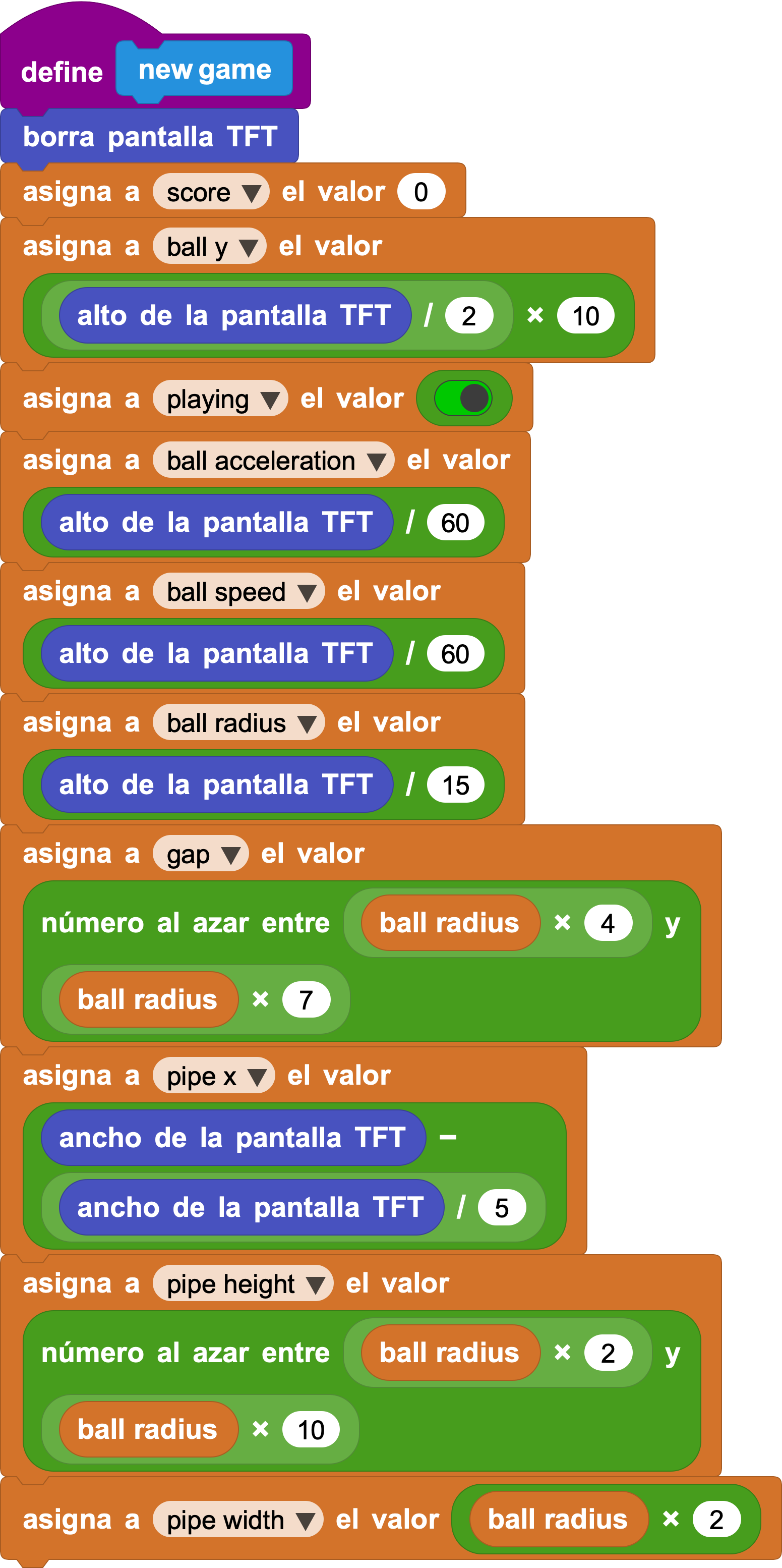 new game variables
