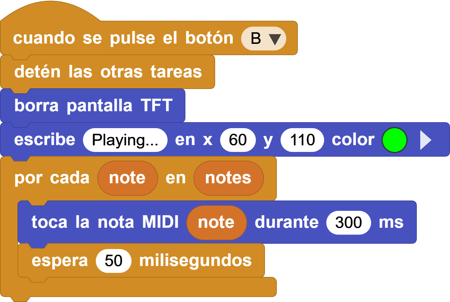 Pulsar B para reproducir