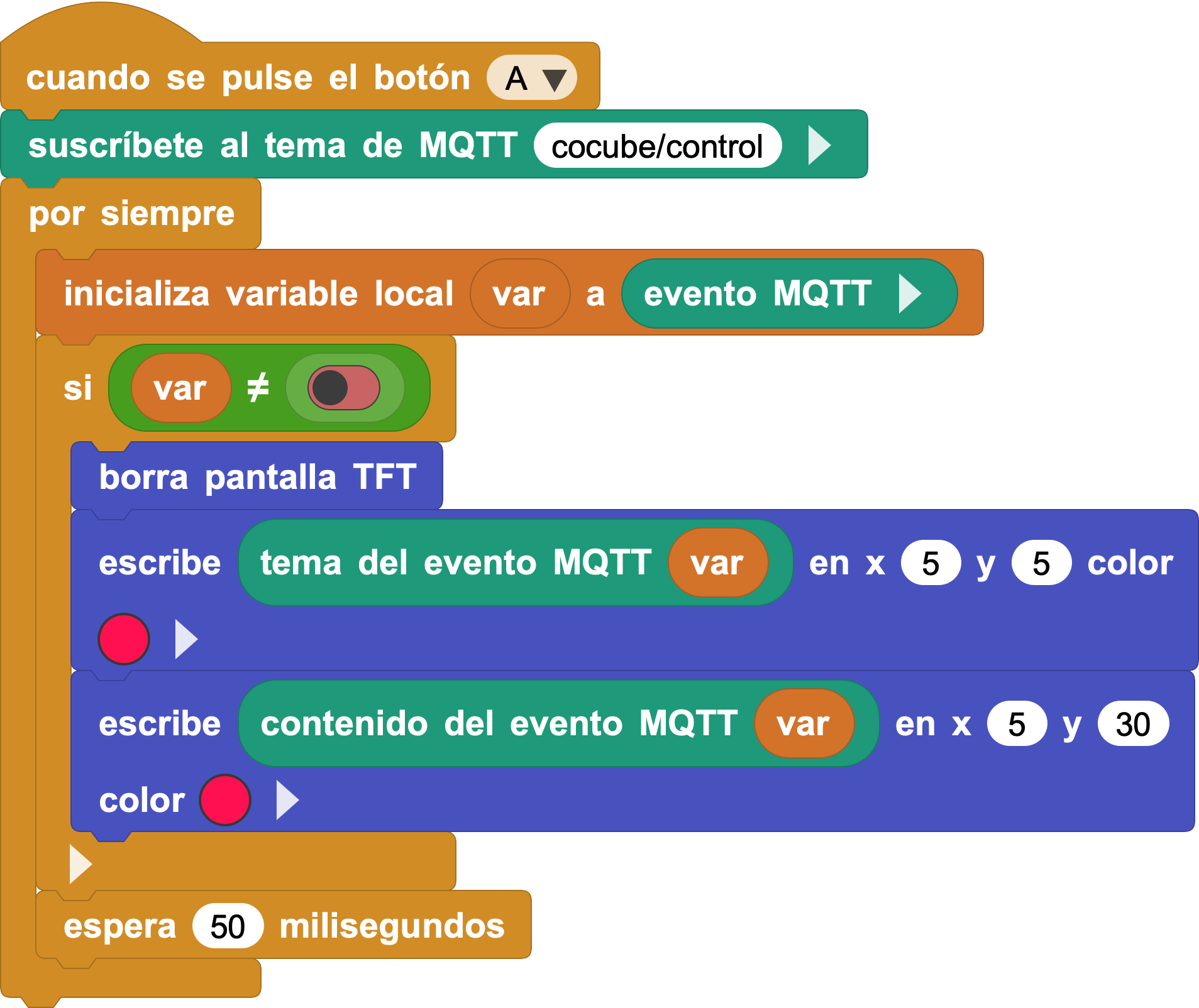 Recibir y mostrar mensajes MQTT
